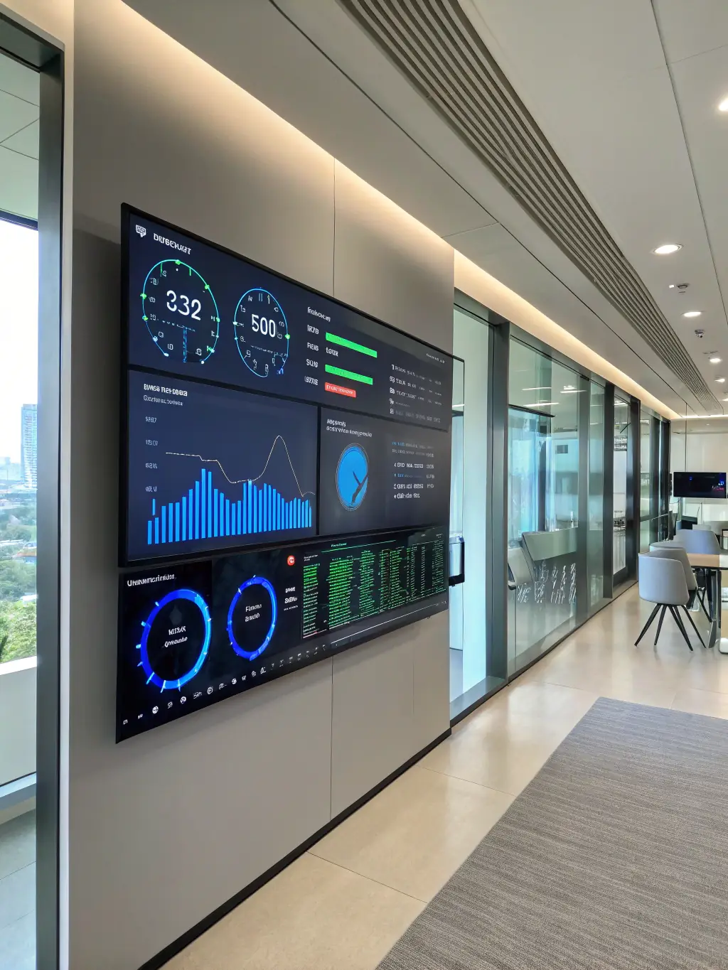 A control panel interface showing key performance indicators (KPIs) and operational metrics, demonstrating the improved control offered by Vastmet Systems.